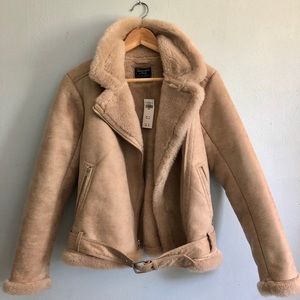 🎉SOLD🎉AF Shearling Moto Jacket